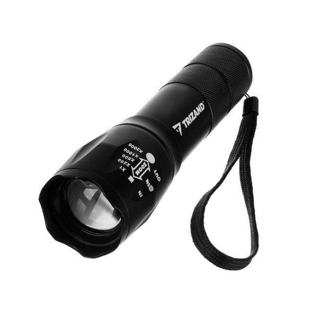 Mocna Latarka  LED Cree T6 ZOOM USB + Etui