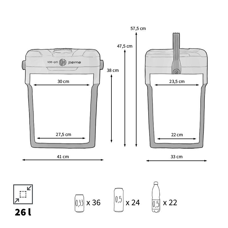 Peme Ice-on 26L koelbox 12/230v voor kamperen