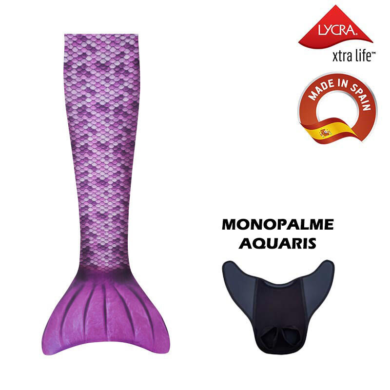 Kuaki - Kuaki Mermaids Queue De Sirene Avec Monopalme Aquaris Lila Taille Xs - Palmes - Rose|rouge - 36 Xs - Decathlon
