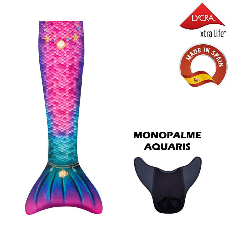 Kuaki - Kuaki Mermaids Queue De Sirene Avec Monopalme Aquaris Star Taille S - Palmes - Multicolore - 38 S - Decathlon