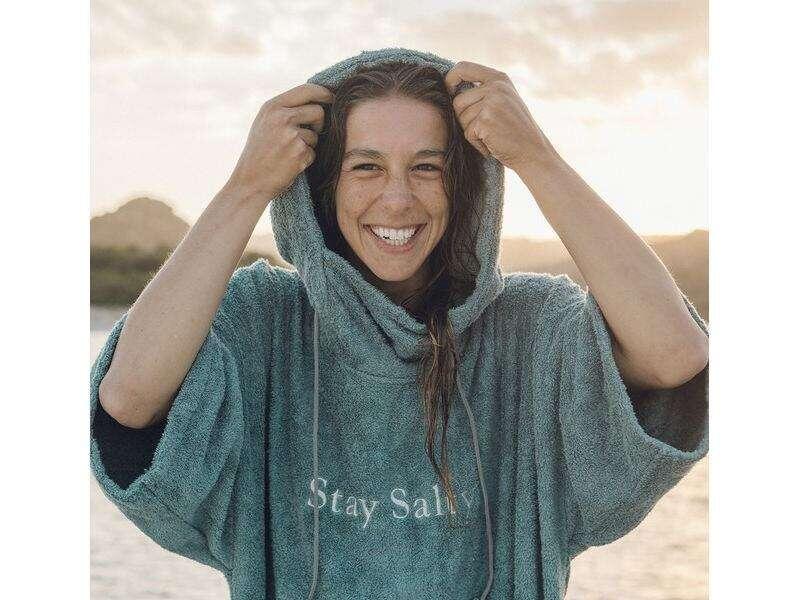 Poncho Manera zl Włókna Bambousowego Teal 5/7
