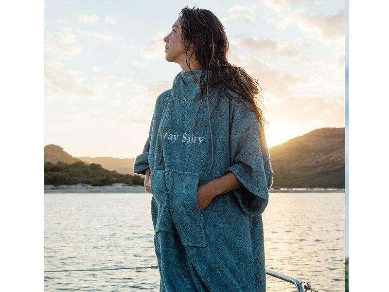 Poncho Manera zl Włókna Bambousowego Teal