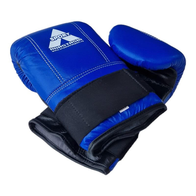 Manusi sac box Anastasia Sport, albastre, piele naturala