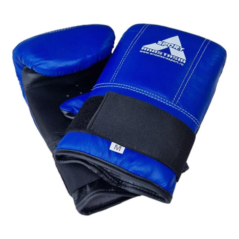 Manusi sac box Anastasia Sport, albastre, piele naturala