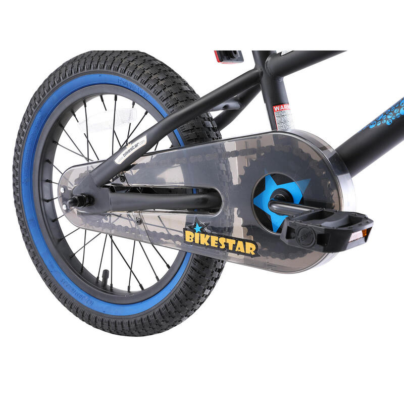 Bikestar, vélo pour enfants BMX, 16 pouces, noir / bleu