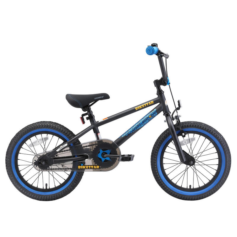 Bikestar, vélo pour enfants BMX, 16 pouces, noir / bleu