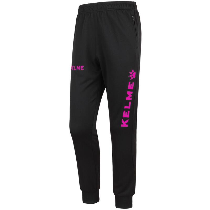 Pantalón Largo Unisex Kelme Global  Color Negro Y Fuxia