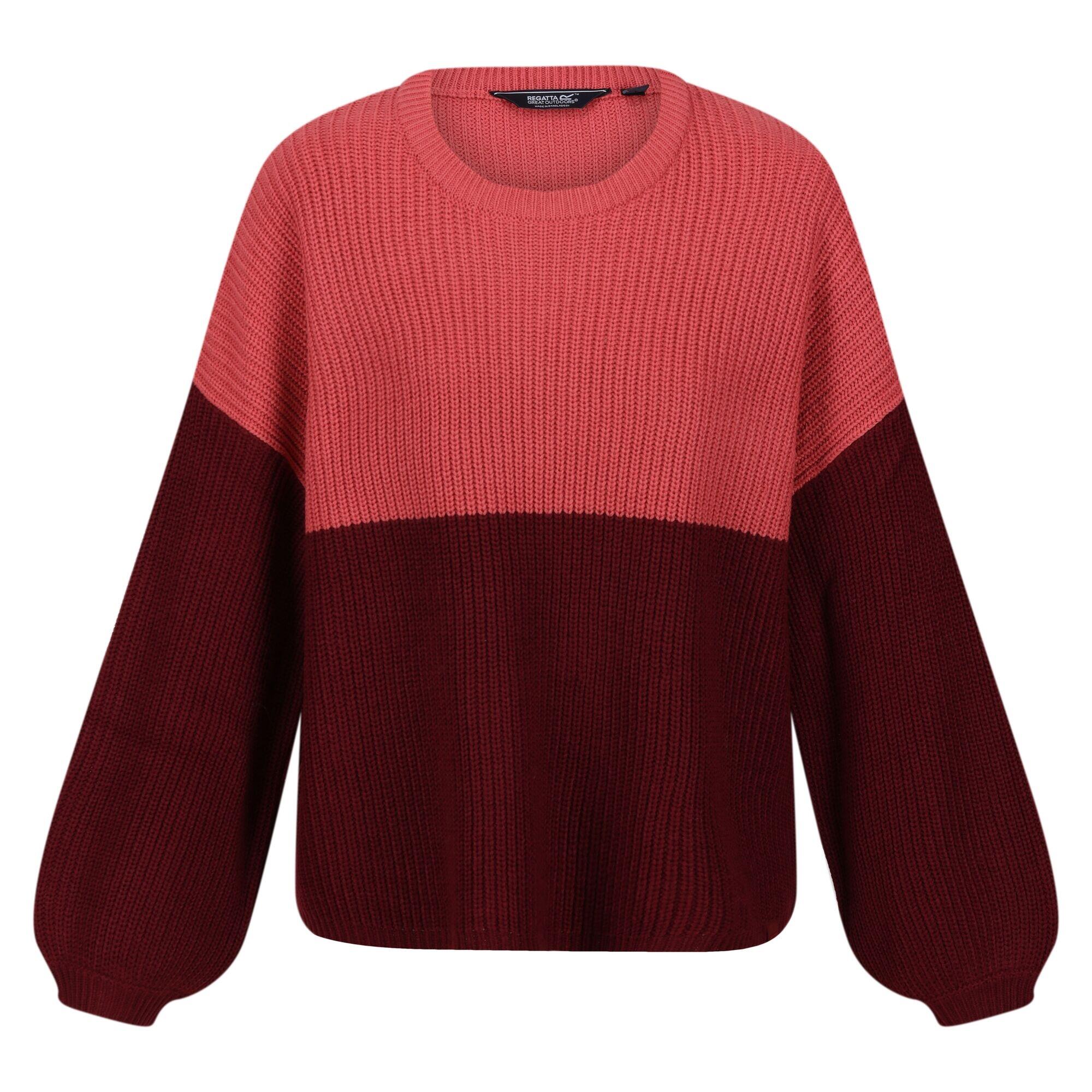 REGATTA Womens/Ladies Kamaria Knitted Jumper (Mineral Red/Cabernet)