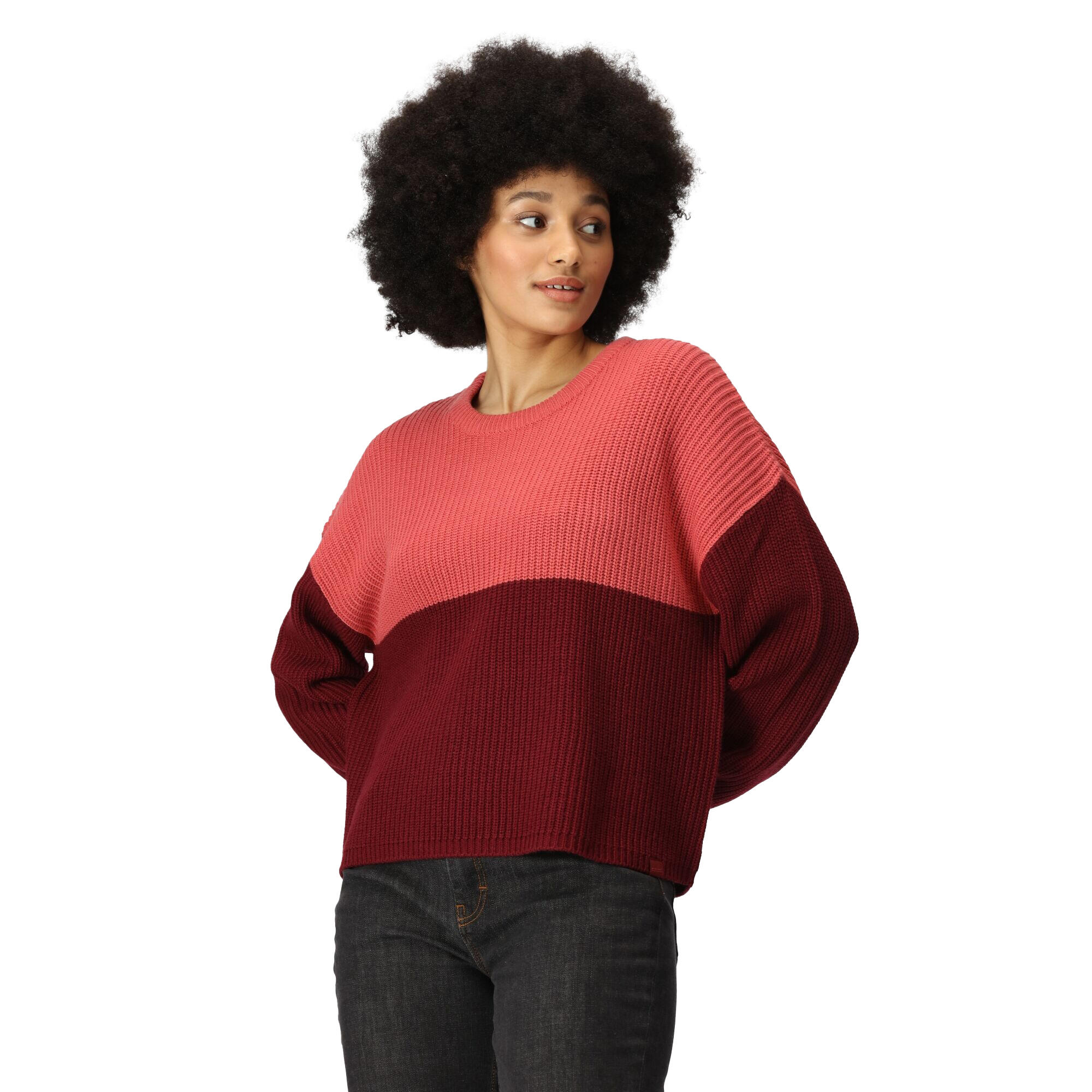 Womens/Ladies Kamaria Knitted Jumper (Mineral Red/Cabernet) 3/5
