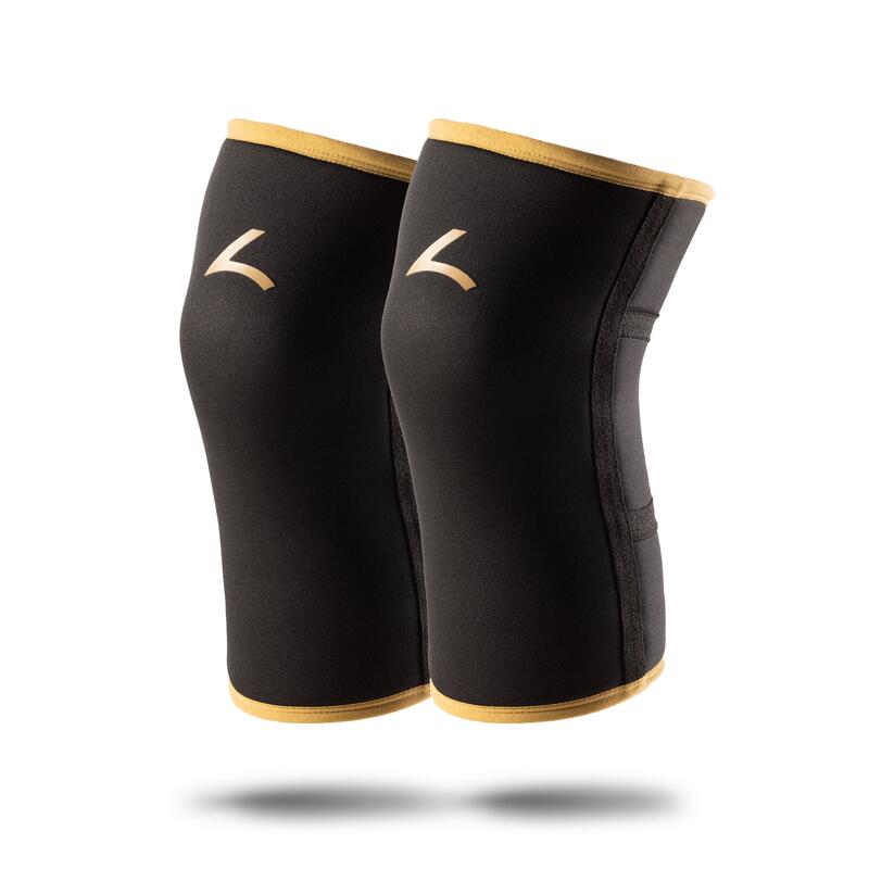Powerlifting Knee Sleeves - Knie Bandages - 7 mm - Goud