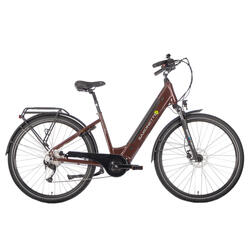 Vélo électrique pour femme, Deluxe Sport, MM, 45 cm, 9 vitesses, rouge