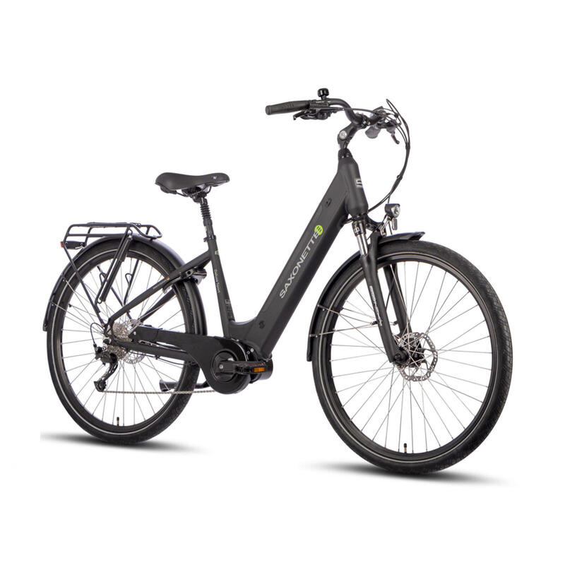 Elektrisches Damenfahrrad, Deluxe Sport, MM, 45 cm, 9 Gang, mattschwarz