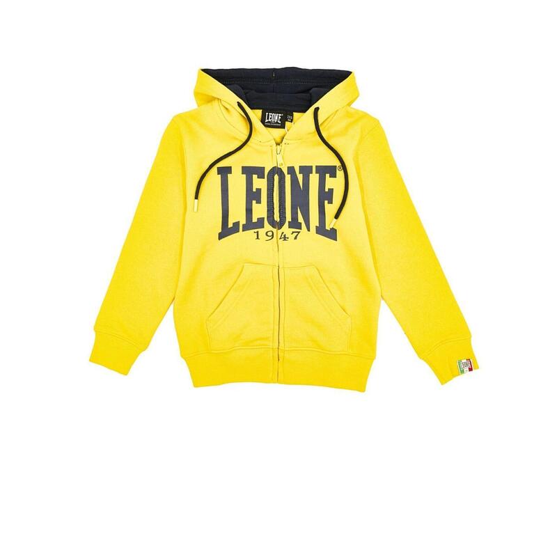 Sweat à capuche enfant avec fermeture éclair complète Leone Basic