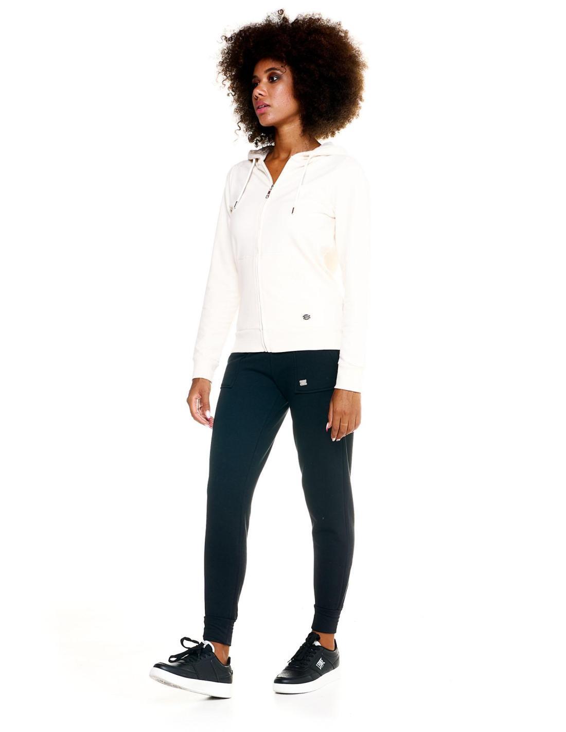 Sweat-shirt femme à capuche zippée sur toute la longueur Leone Basic 2/6