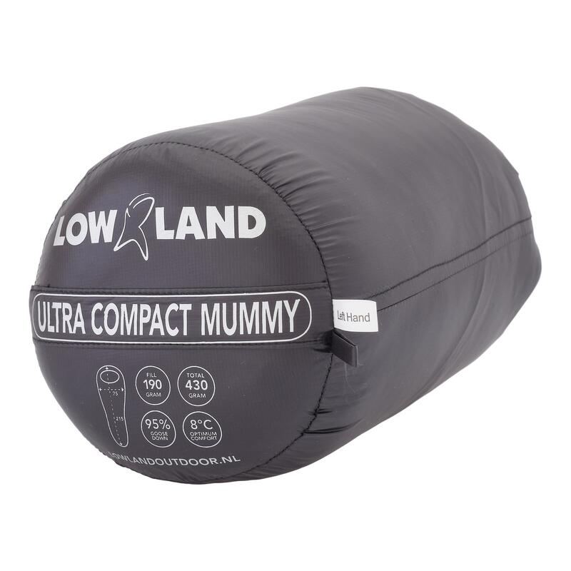 Momie ultra compacte -Sac de couchage en duvet-Nylon- 215x75 cm- 430 gr - +8°C