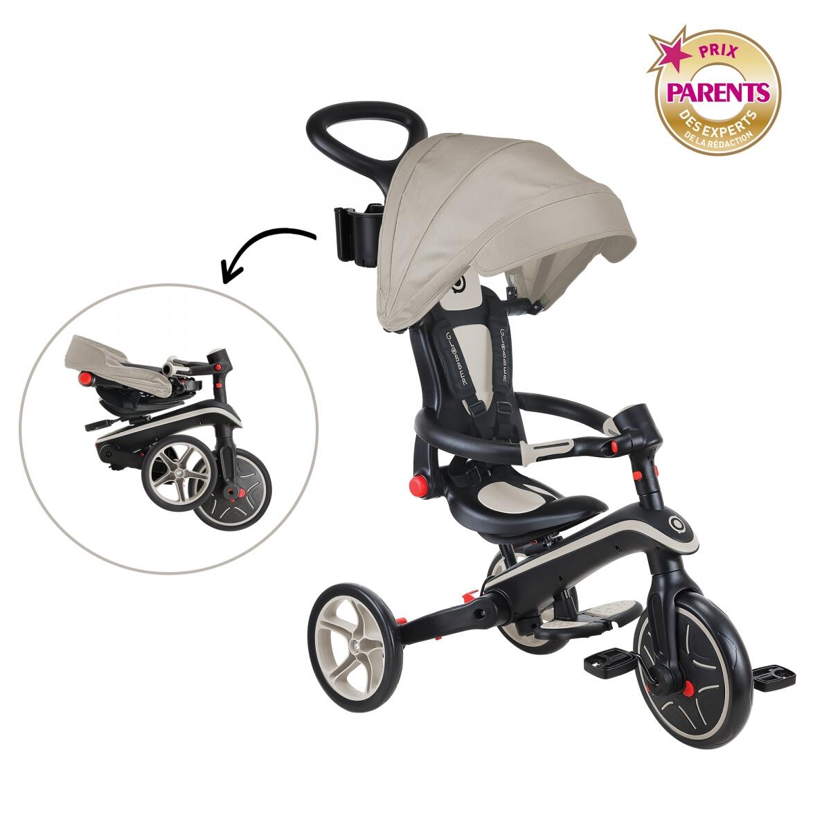 Tricycle EXPLORER 4-en-1 Évolutif et Pliable - Taupe 3/6