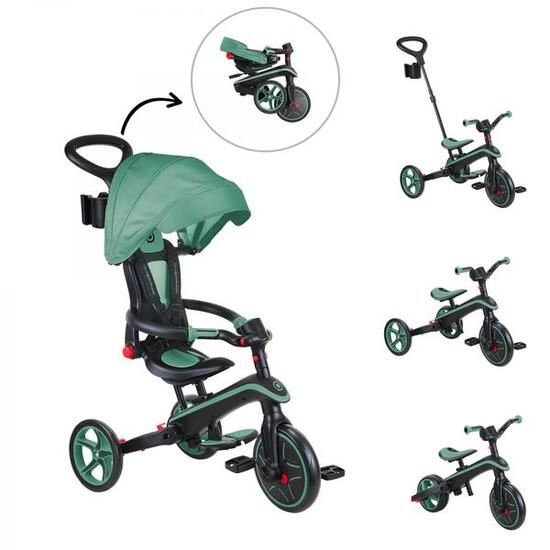 Tricycle EXPLORER 4-en-1 Évolutif & Pliable - Vert Olive