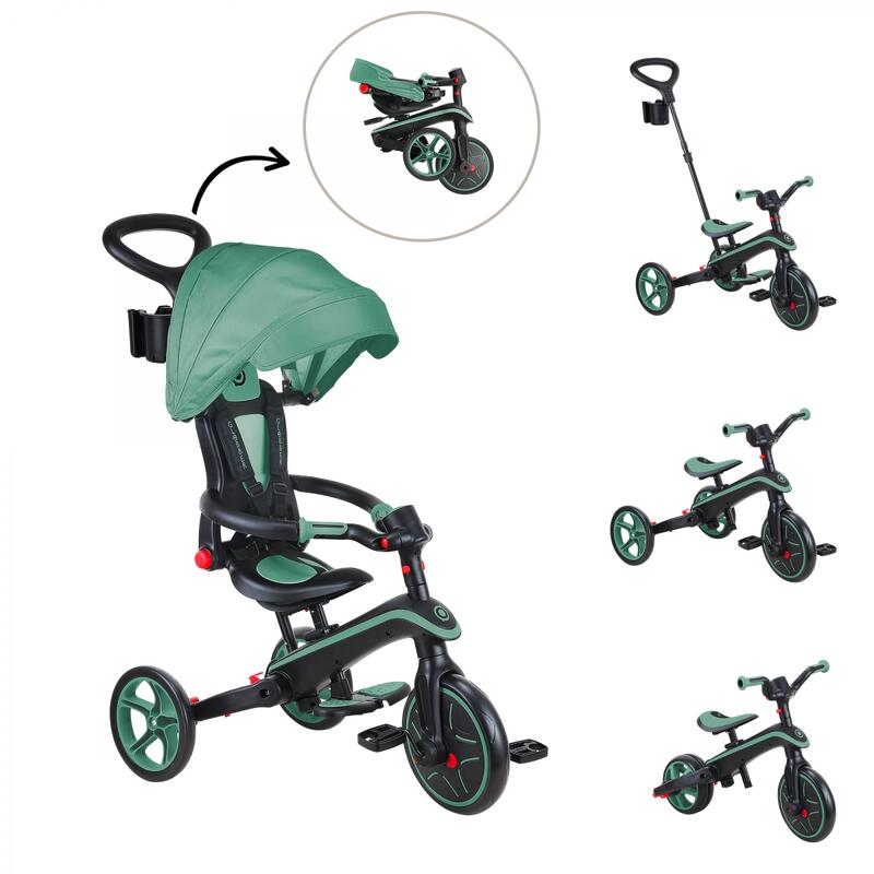 Tricycle EXPLORER 4-en-1 Évolutif & Pliable Vert Olive