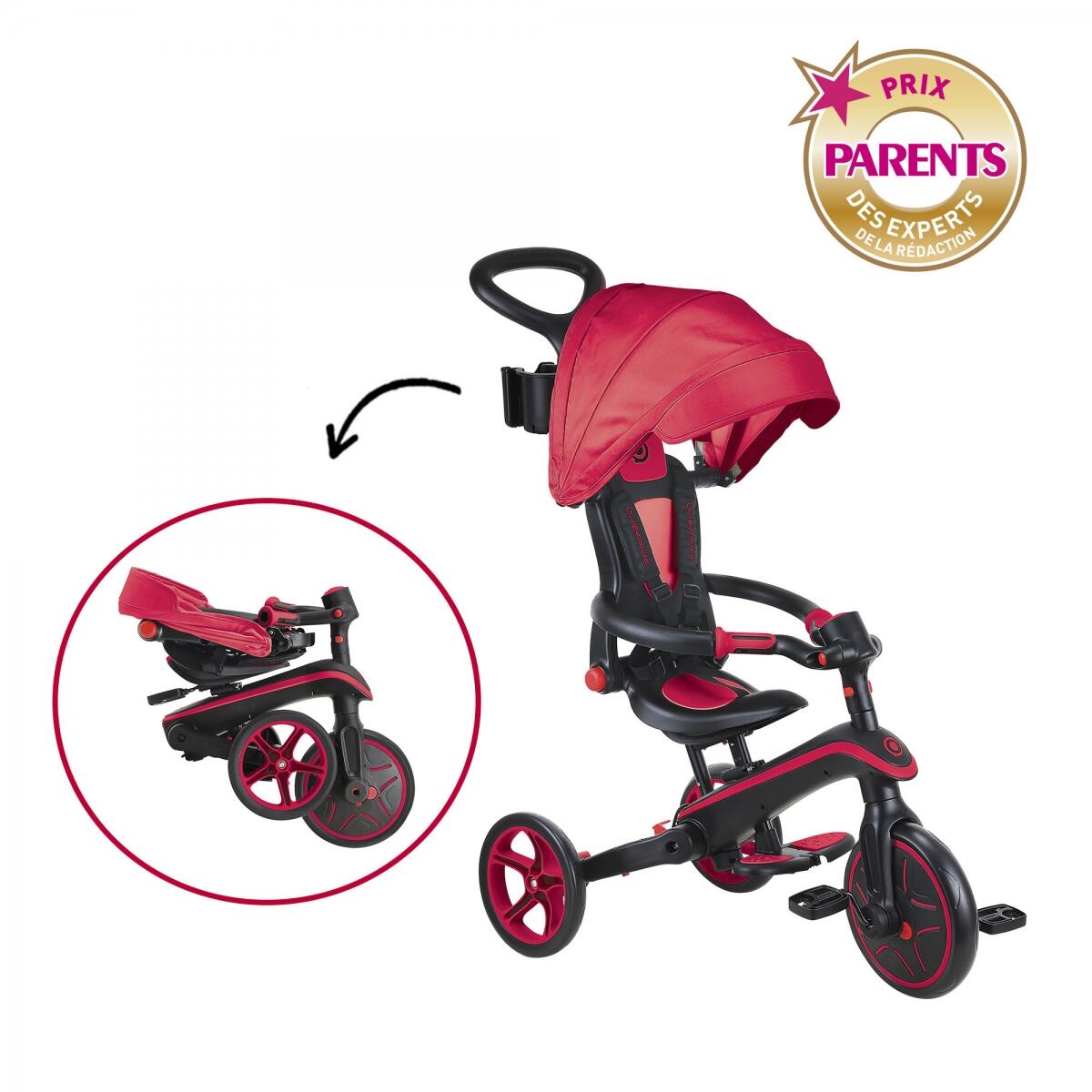 Triciclo EXPLORER 4-in-1 Evolutivo & Pieghevole - Rosso 3/7