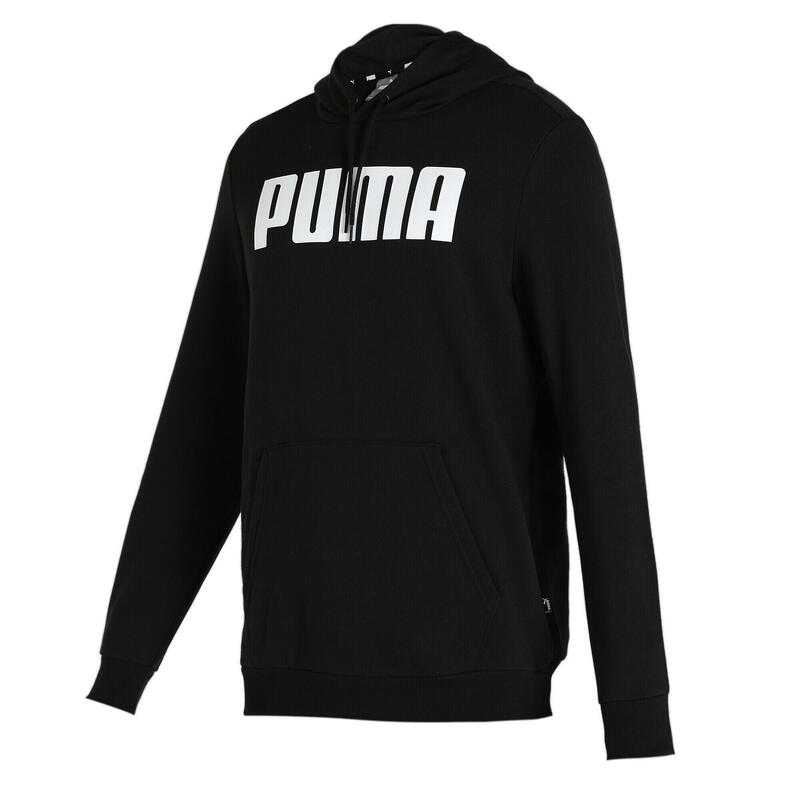 PUMA Essentials Hoodie com capuz de comprimento total para homem - Preto