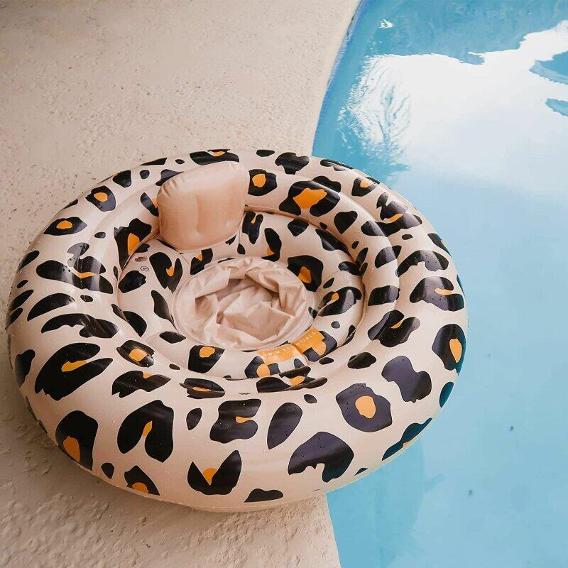 Bouée siège bébé Swim Essentials beige léopard en PVC 5/5