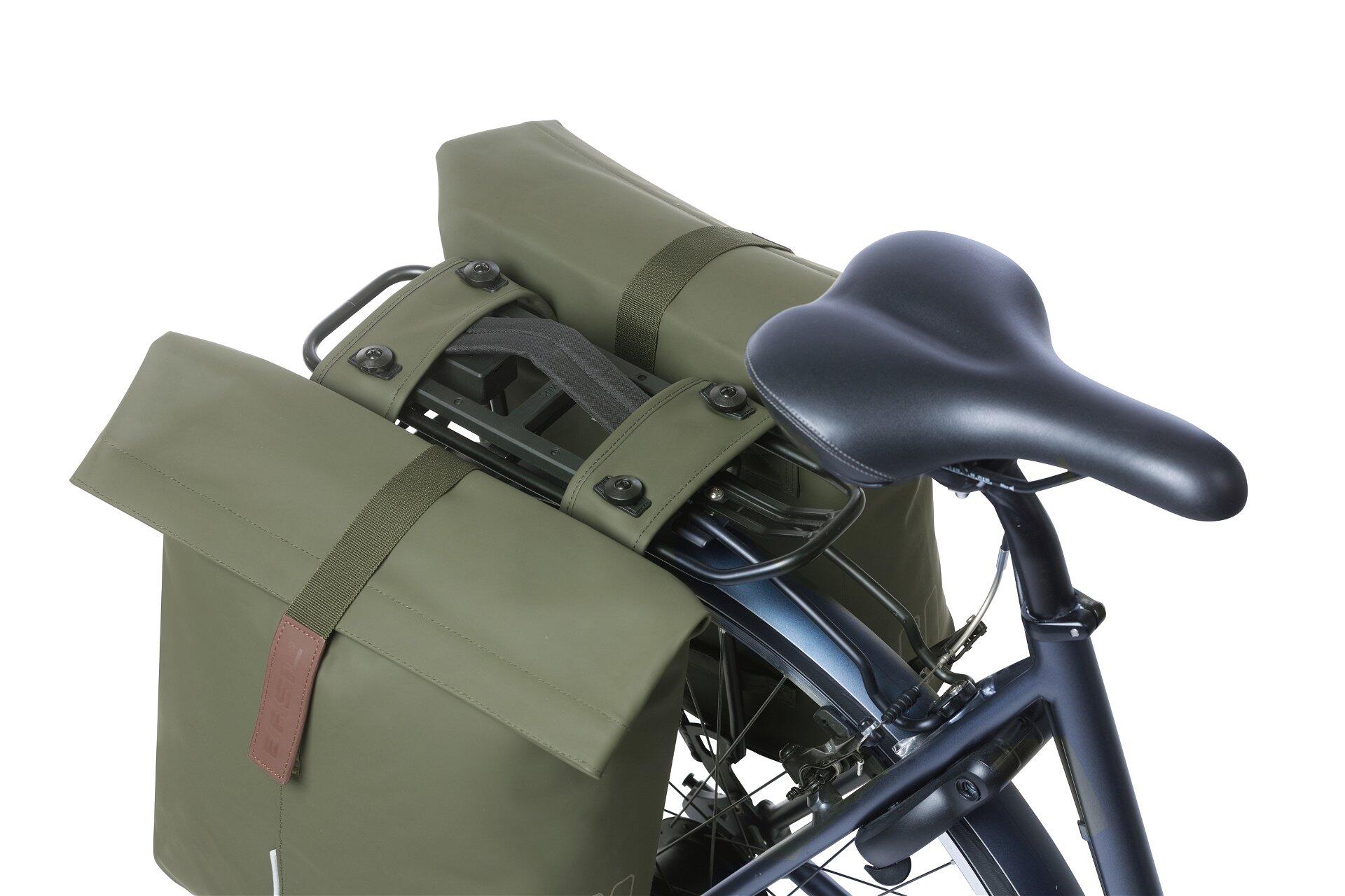 Basil Doppelpacktasche City MIK moss green, 12x30x33cm, 28-32ltr 6/6