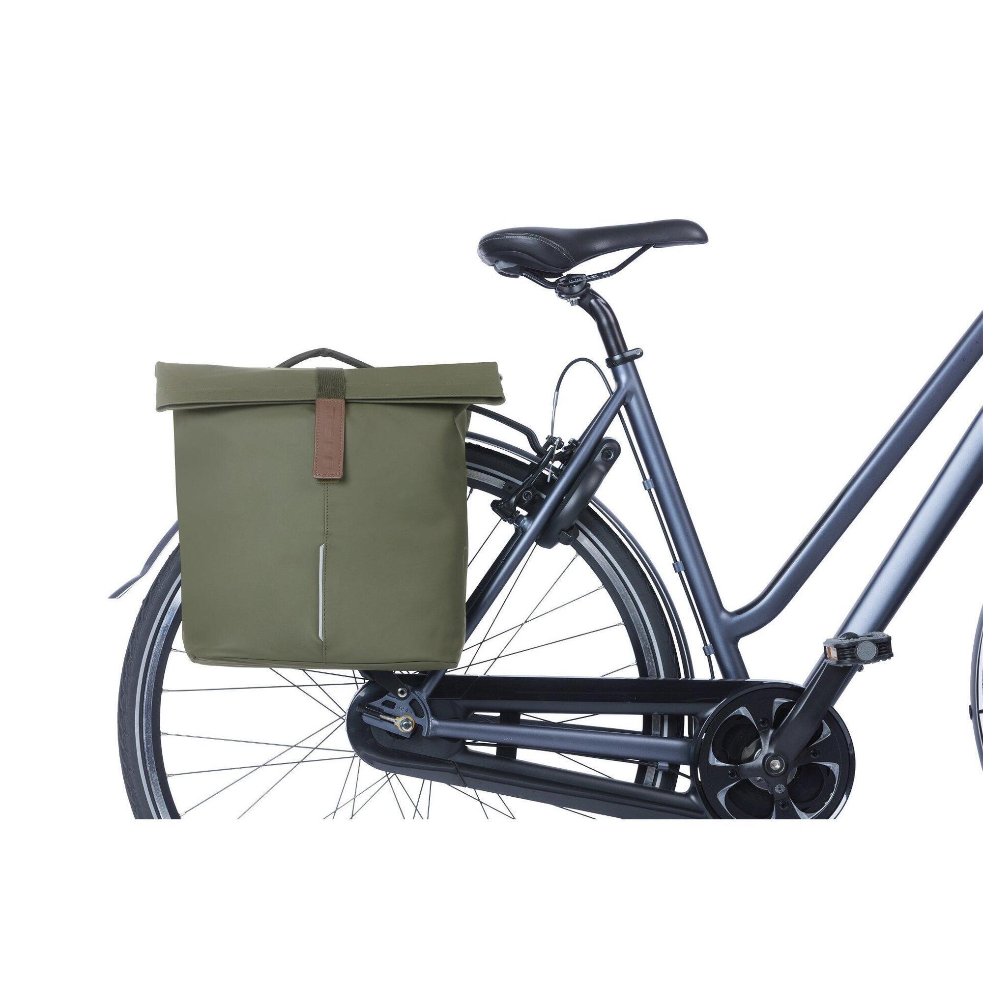 Double bicycle bag Basil City moss green MIK 28-32L