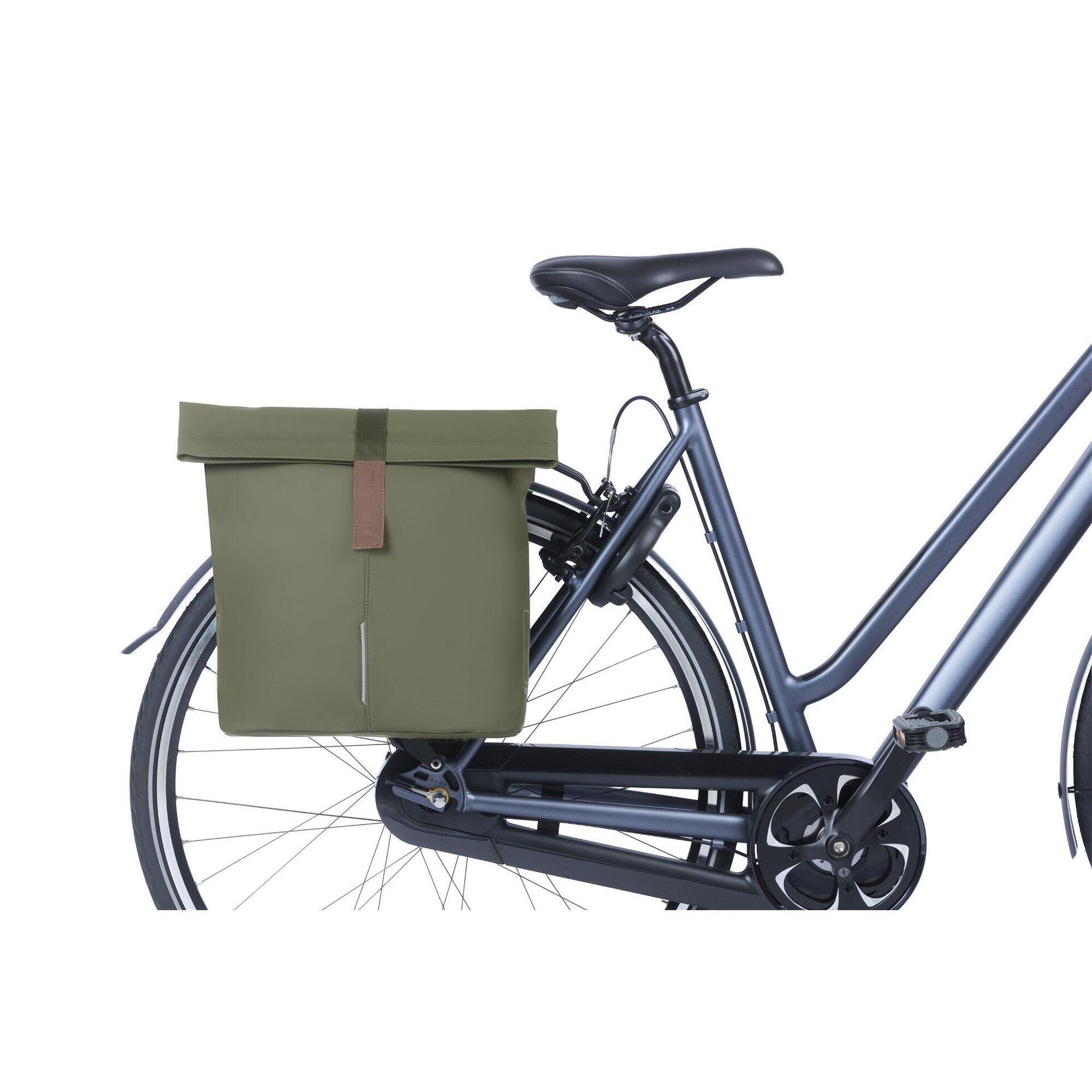 Double bicycle bag Basil City moss green 28-32L