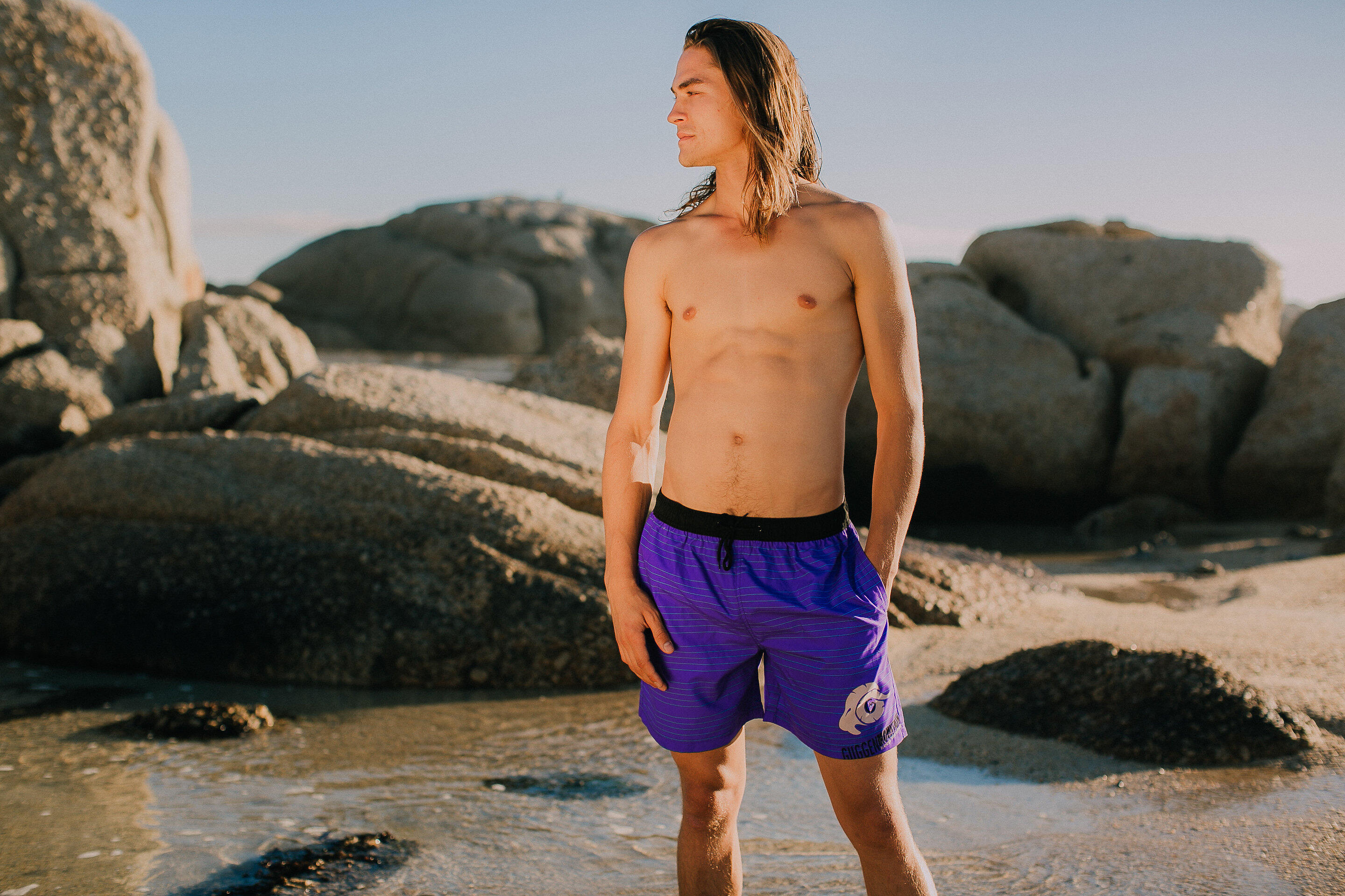 GUGGEN MOUNTAIN B10 Boardshort Short Maillot de bain homme avec motif 2/7