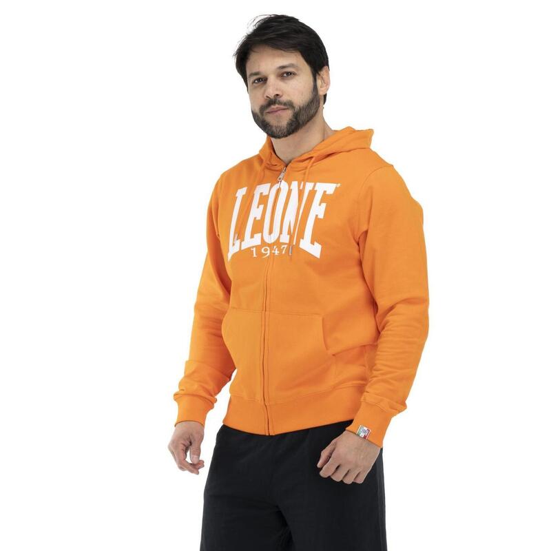 Sweat homme avec capuche et zip Leone Basic