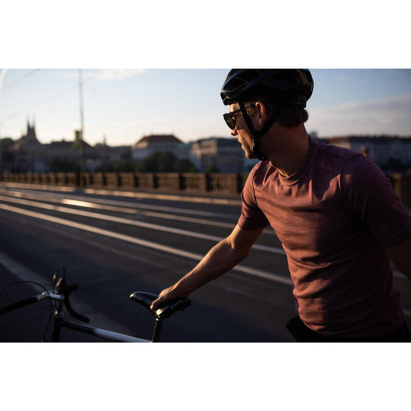 T-shirt de cyclisme pour hommes Urban Merino Cabernet