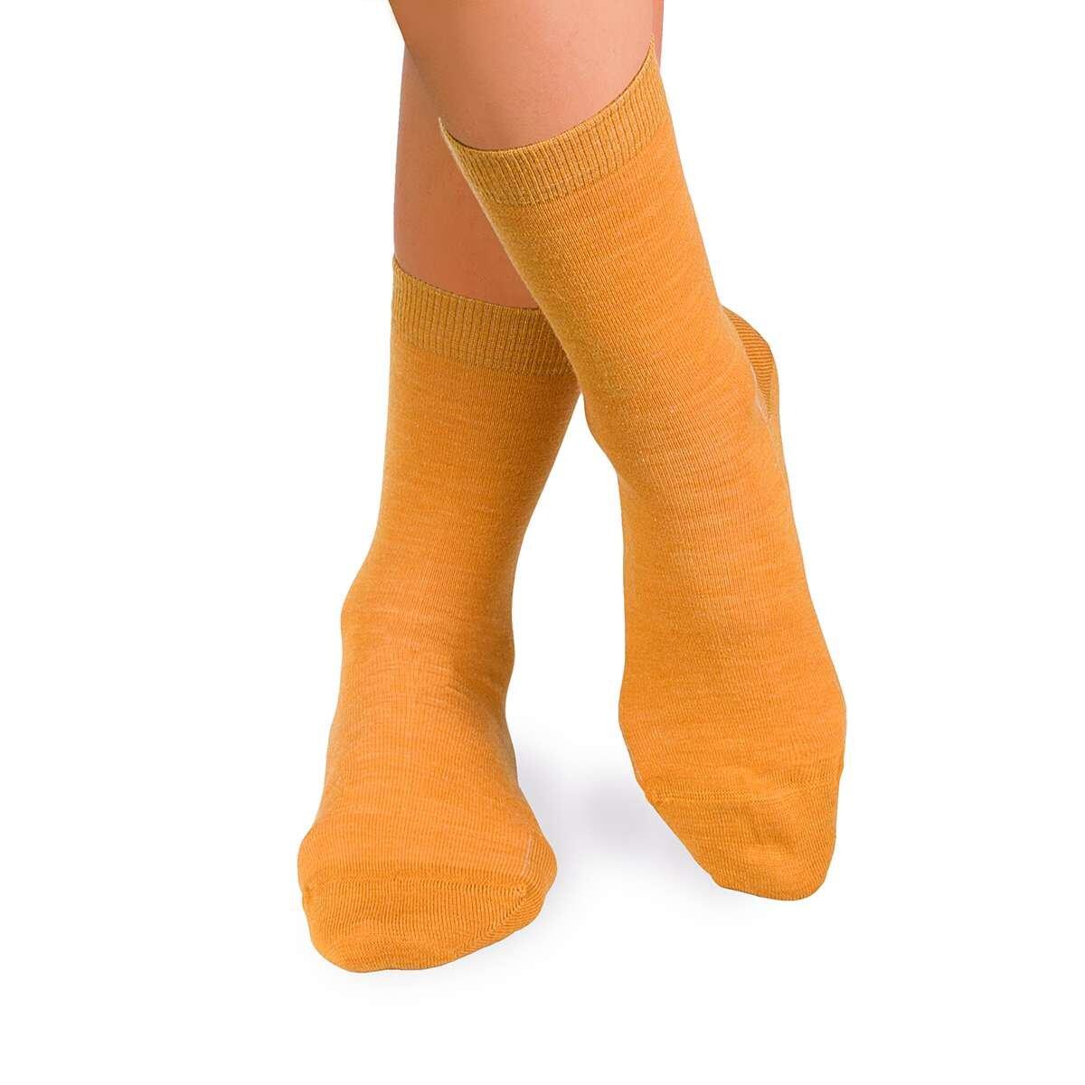 Sosete antibacteriene din lana merino Fine Mustar, 39-42 EU