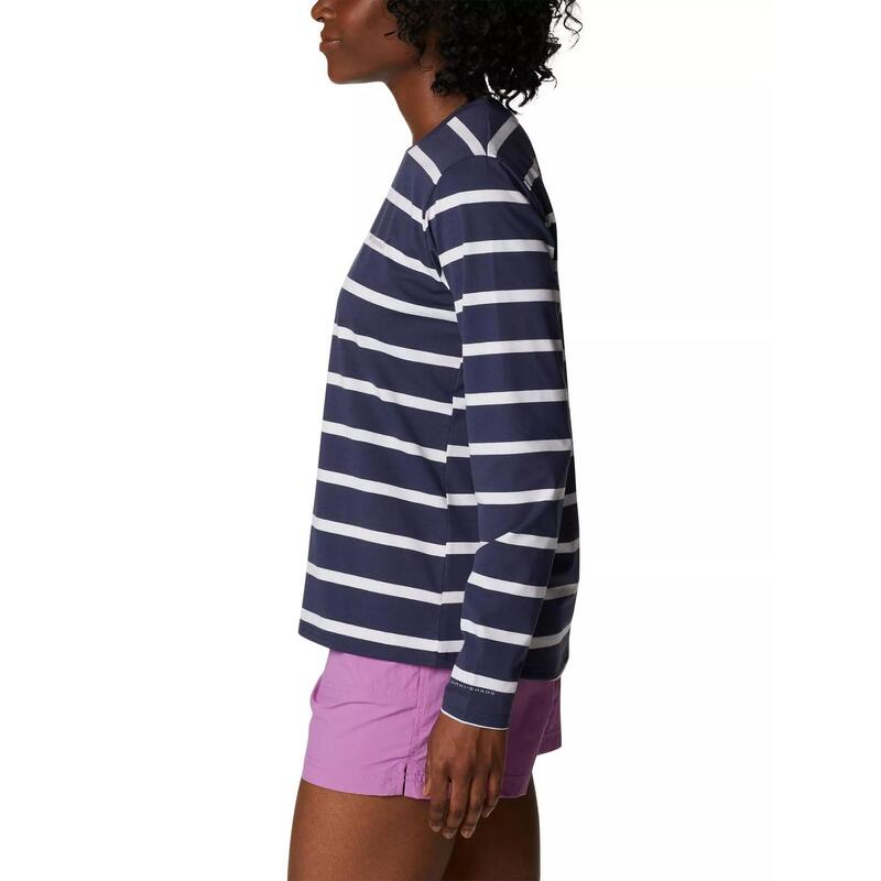 Sun Trek Pattern Long Sleeve Tee női hosszú ujjú sport póló - kék