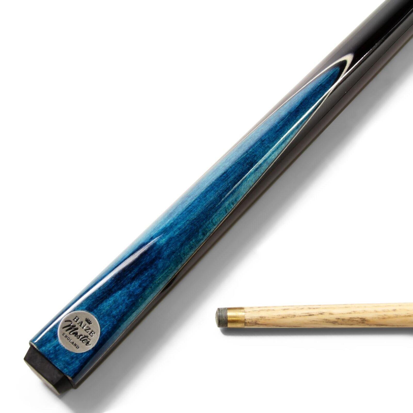 FUNKY CHALK Baize Master 57 Inch BLUE CONQUEST 2pc Snooker Pool Cue Matching Ash Shaft 9.5m