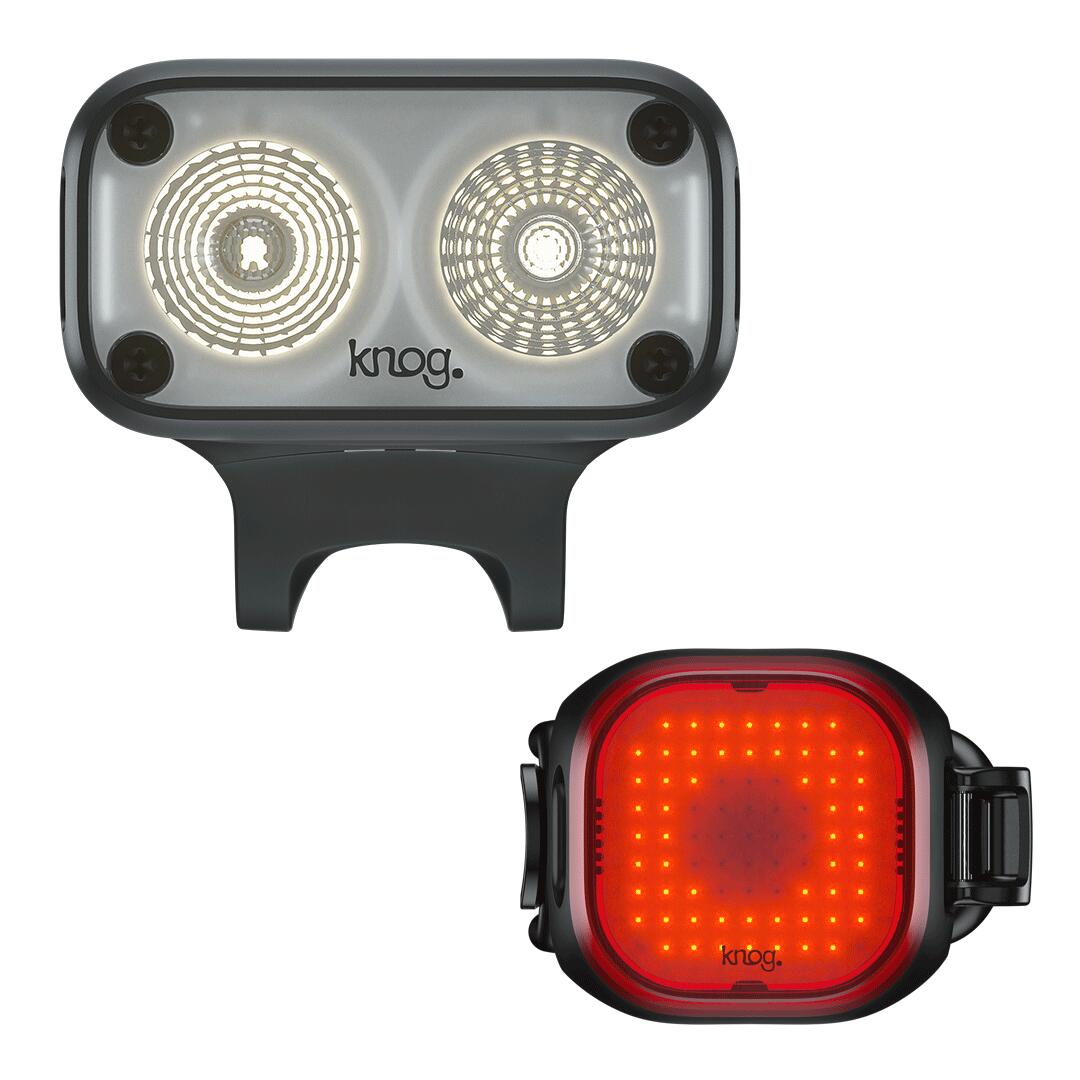 Knog Blinder Road 600 & Mini Square Rear Bike Light Set 1/5