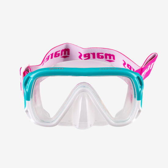 Masque Enfant Snorkeling KEEWEE Jr. Aqua Blanc Clear