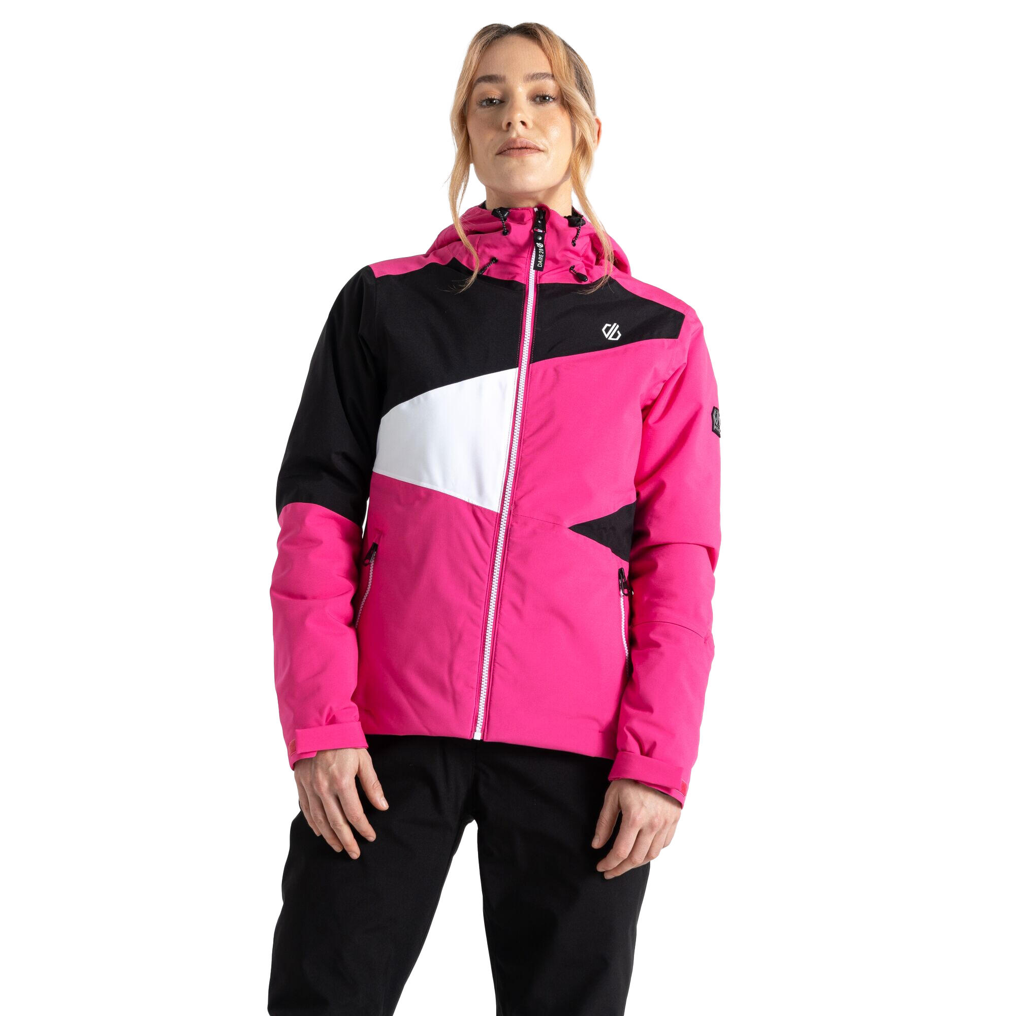 Womens/Ladies Ice Colour Block Ski Jacket (Pure Pink/Black) 4/5