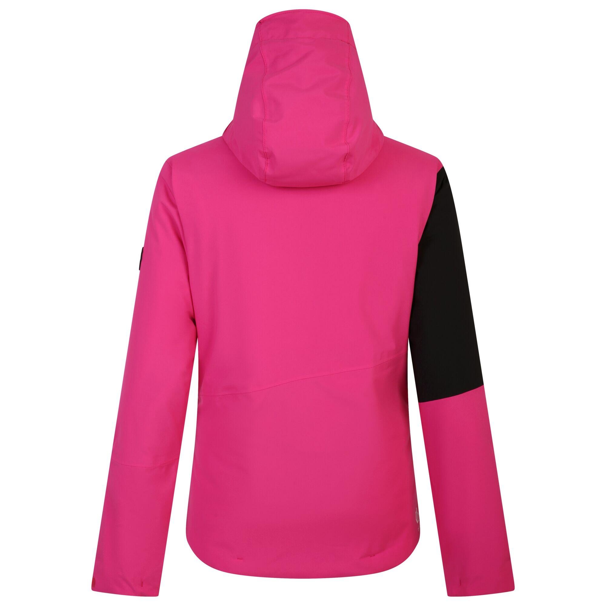Womens/Ladies Ice Colour Block Ski Jacket (Pure Pink/Black) 2/5