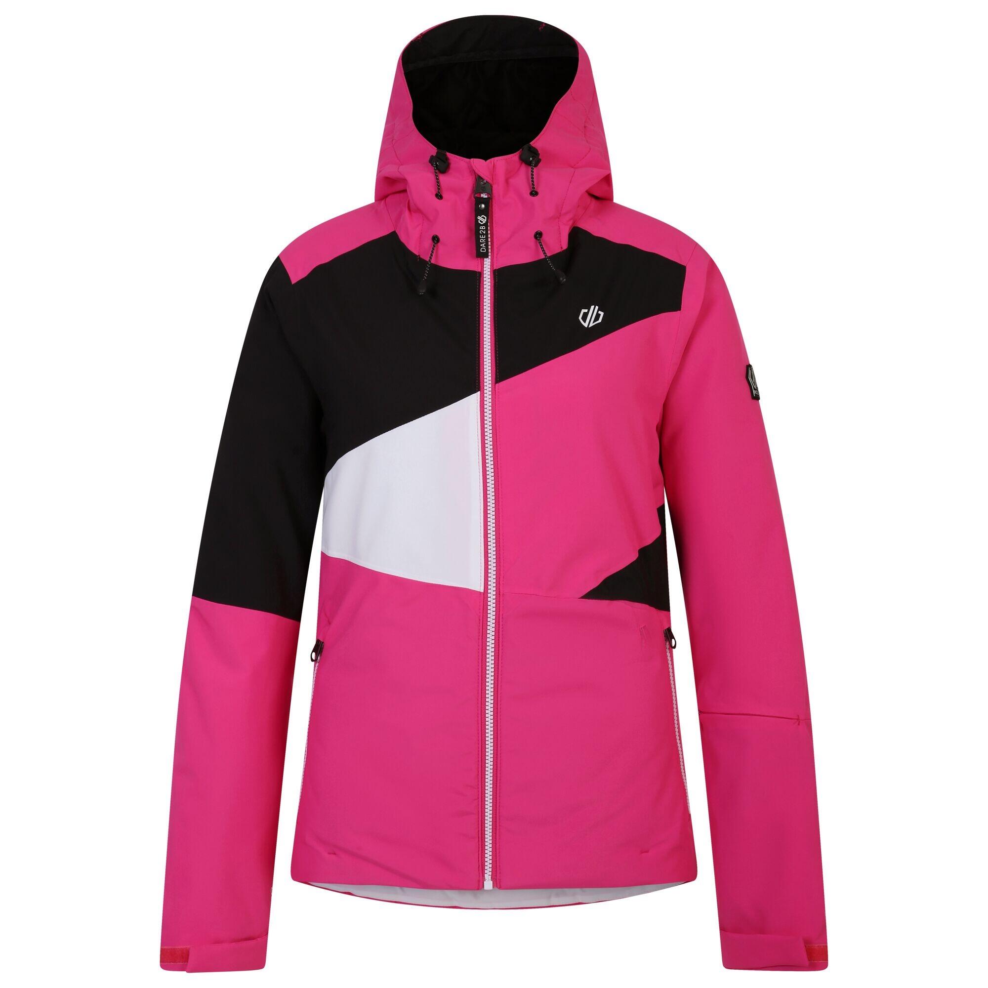 Womens/Ladies Ice Colour Block Ski Jacket (Pure Pink/Black) 1/5