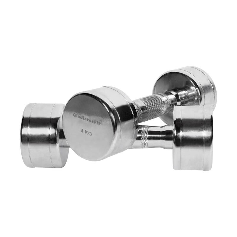 Haltères rondes en chrome (x2)
