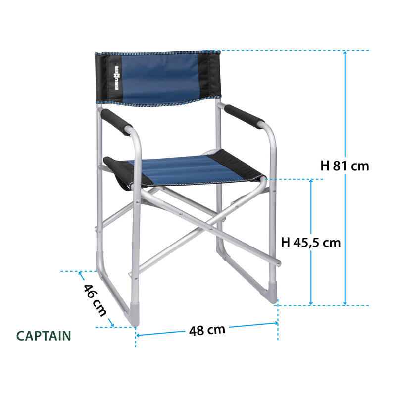 Sedia regista compatta, con solida struttura in alluminio CAPTAIN