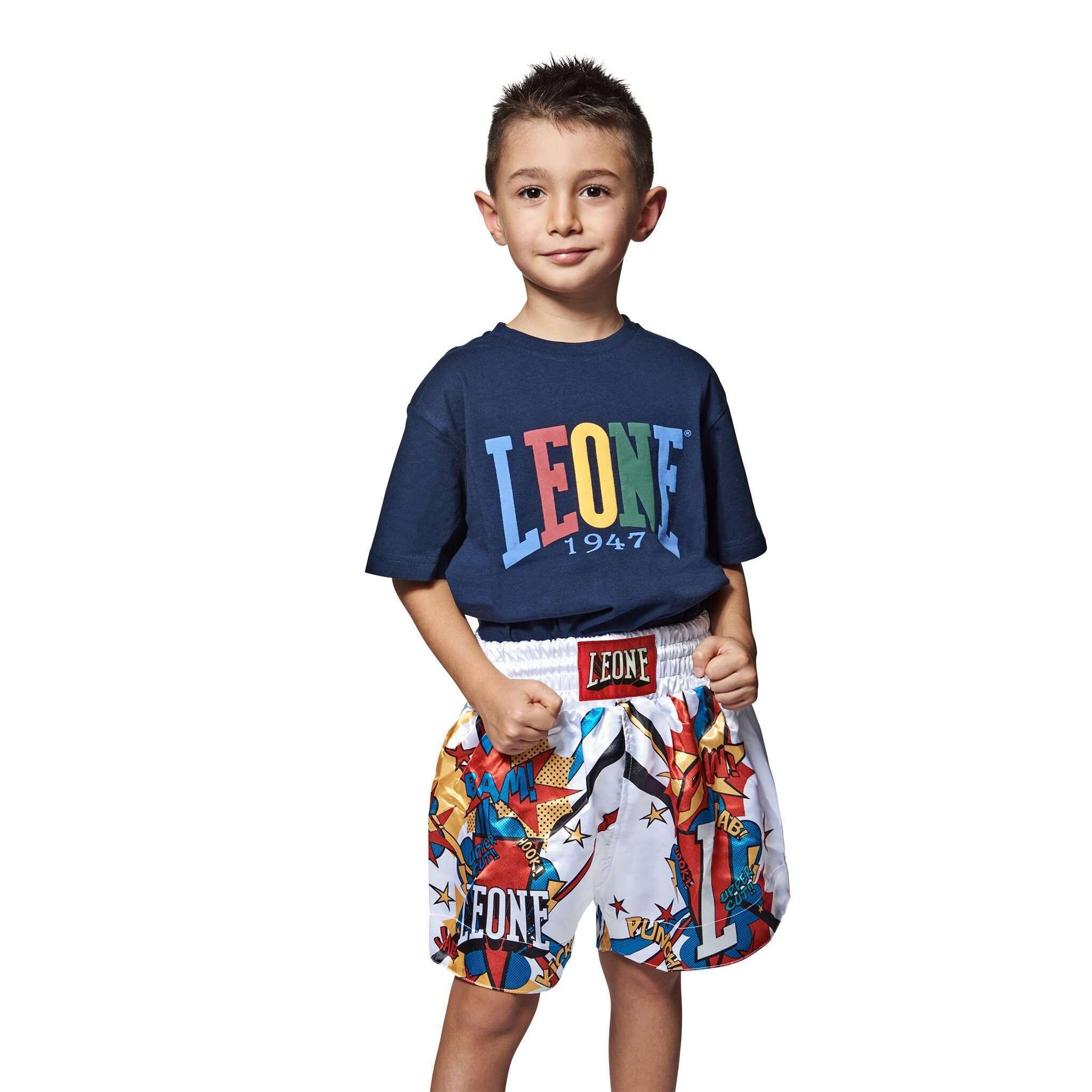 LEONE 1947 Pantalon kick y thai  infantil Leone1947  HERO blanco/XL