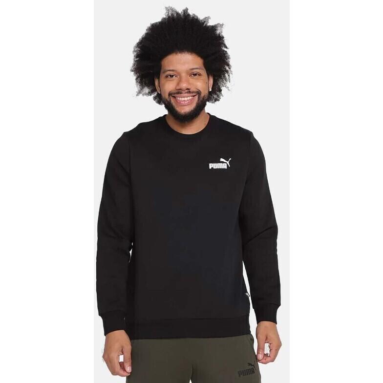 Sweat à col ras du cou avec petit logo Essentials Homme PUMA Black