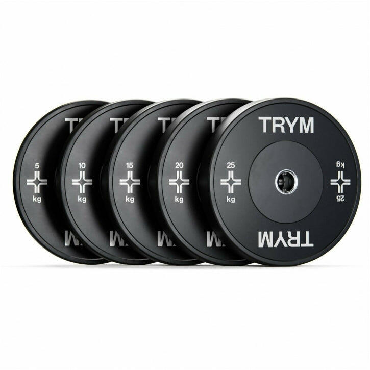 TRYM Bumperplate set - 150 kg - Halterschijven - 50 mm - Zwart