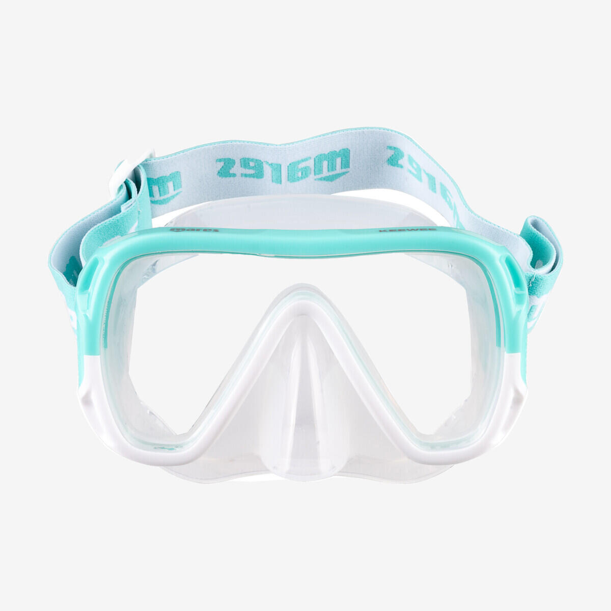 Kit Buceo Máscara Tubo Snorkel Mares Combo Keewee Adulto Menta 2/4