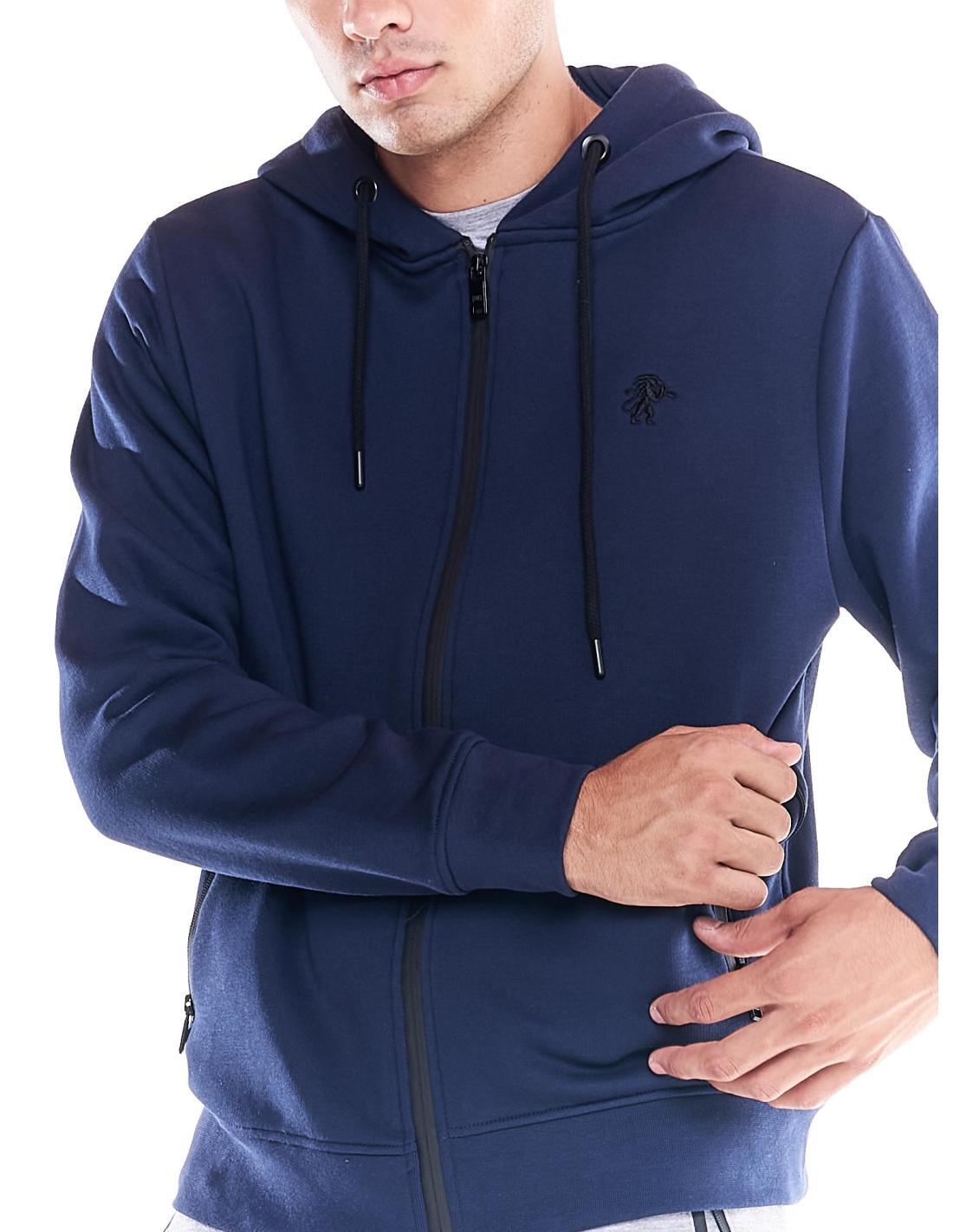 Herren-Kapuzenpullover mit durchgehendem Reißverschluss Leone Soft Basic 5/7