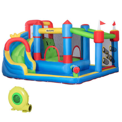 Castillo hinchable con tobogán Outsunny 390x300x197 cm multicolor