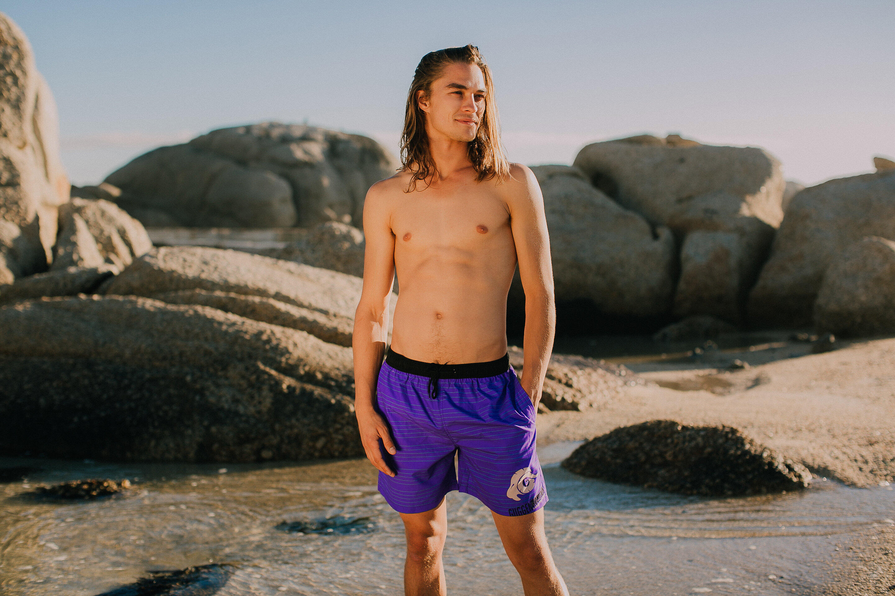 GUGGEN MOUNTAIN B10 Boardshort Short Maillot de bain homme avec motif 4/7
