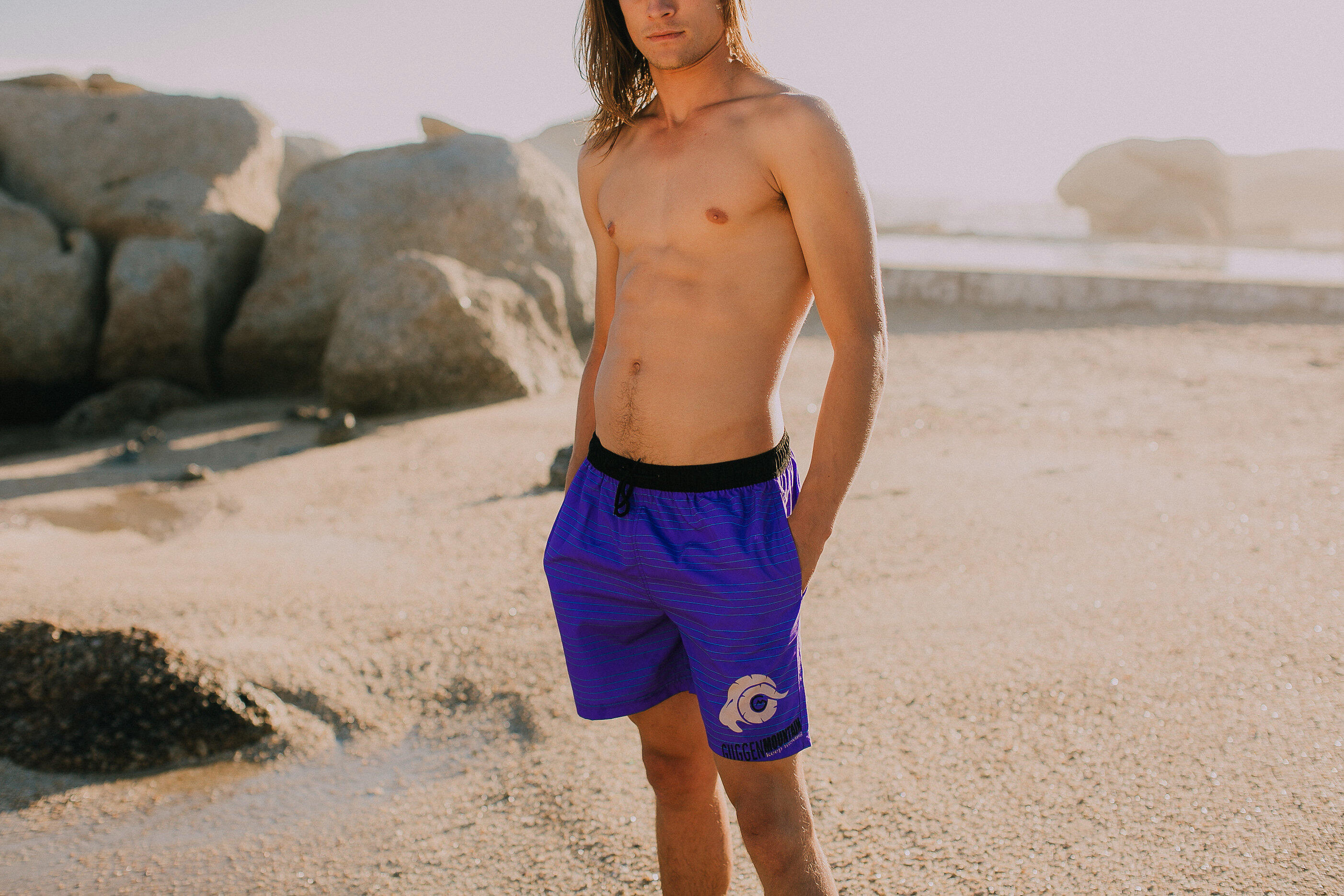 GUGGEN MOUNTAIN B10 Boardshort Short Maillot de bain homme avec motif 3/7