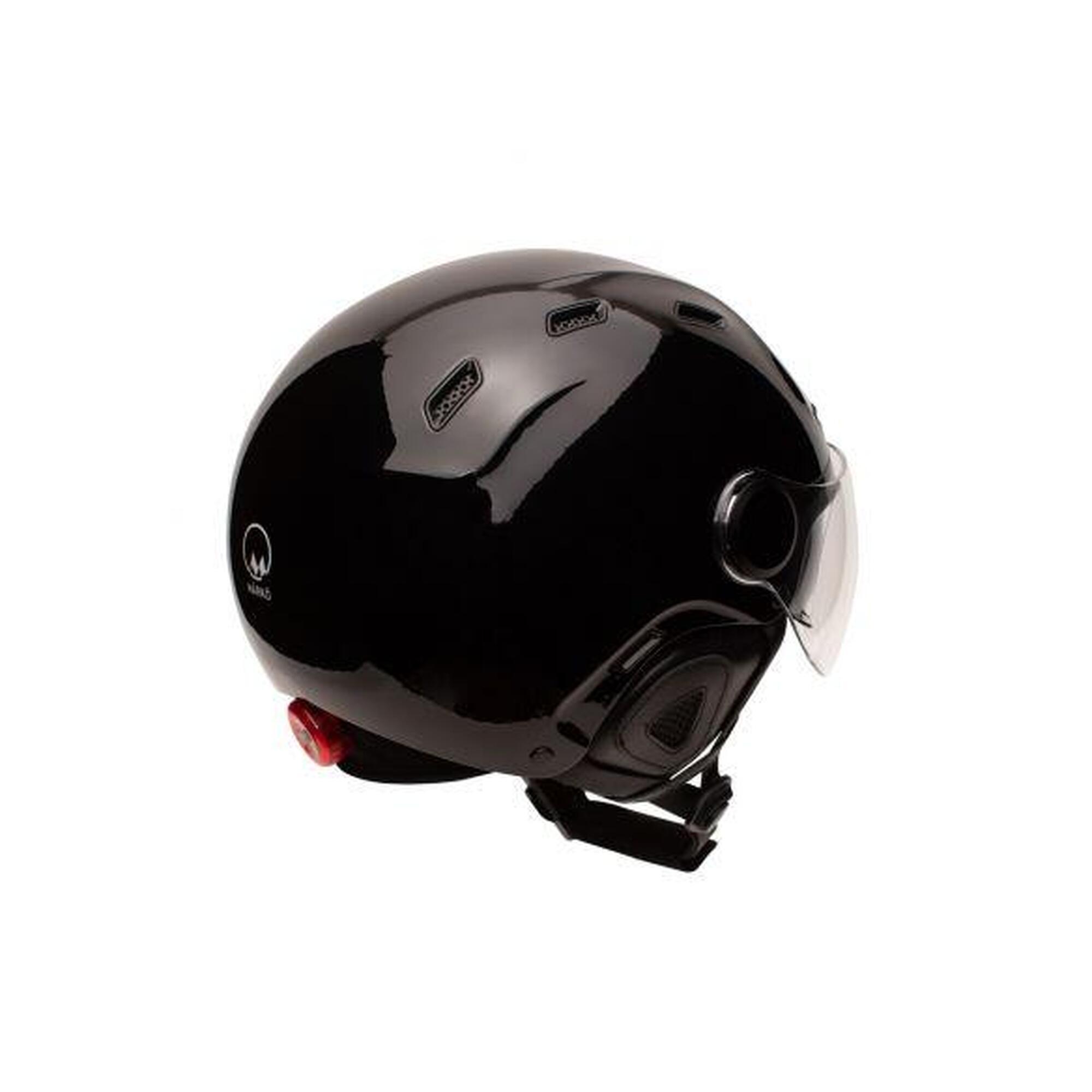 Casque urbain Jet Cadence Noir brillant avec visière